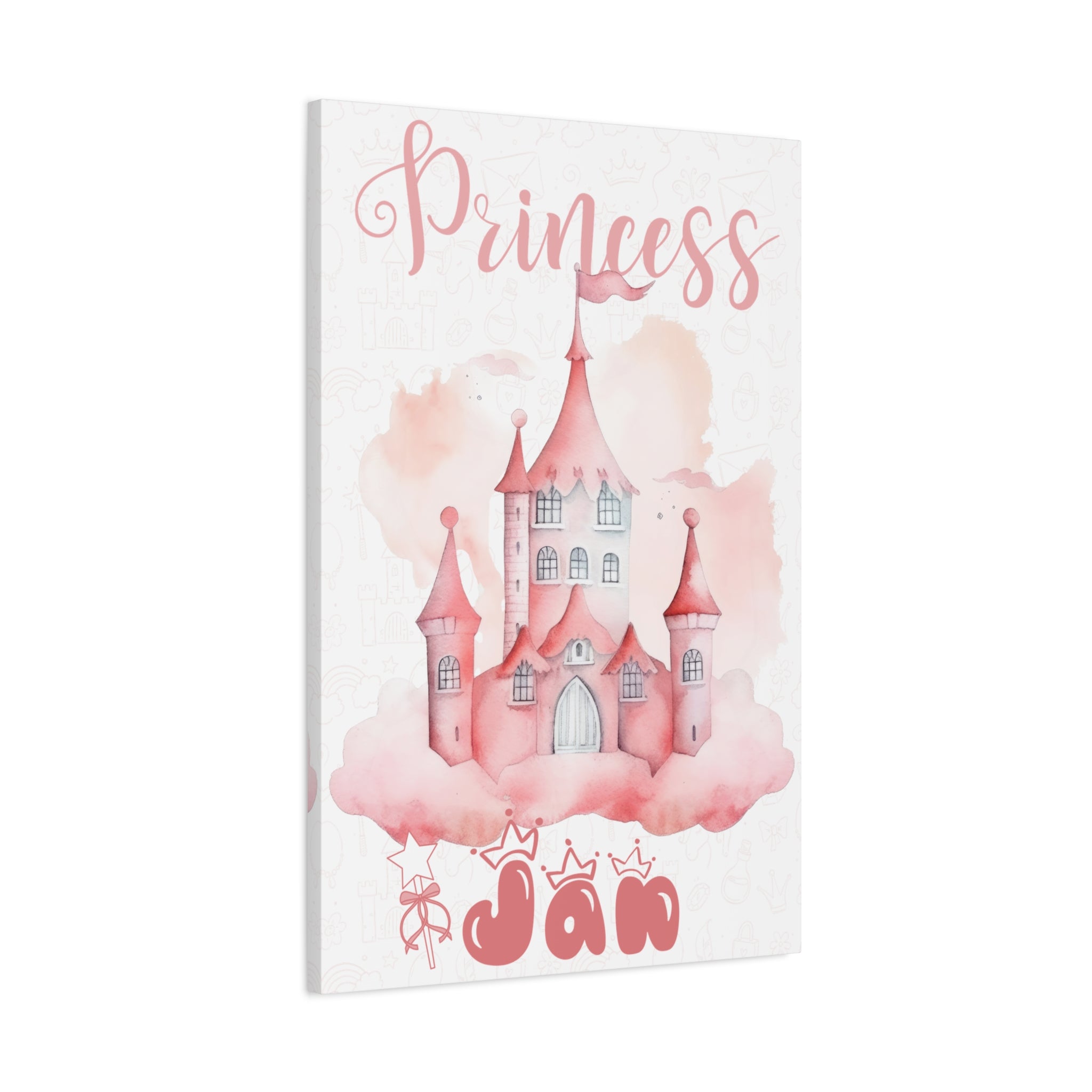 Personalized Prince or Princess Name Canvas | Custom Fairy-Tale Child’s Room Wall Art, Stretched Matte Print
