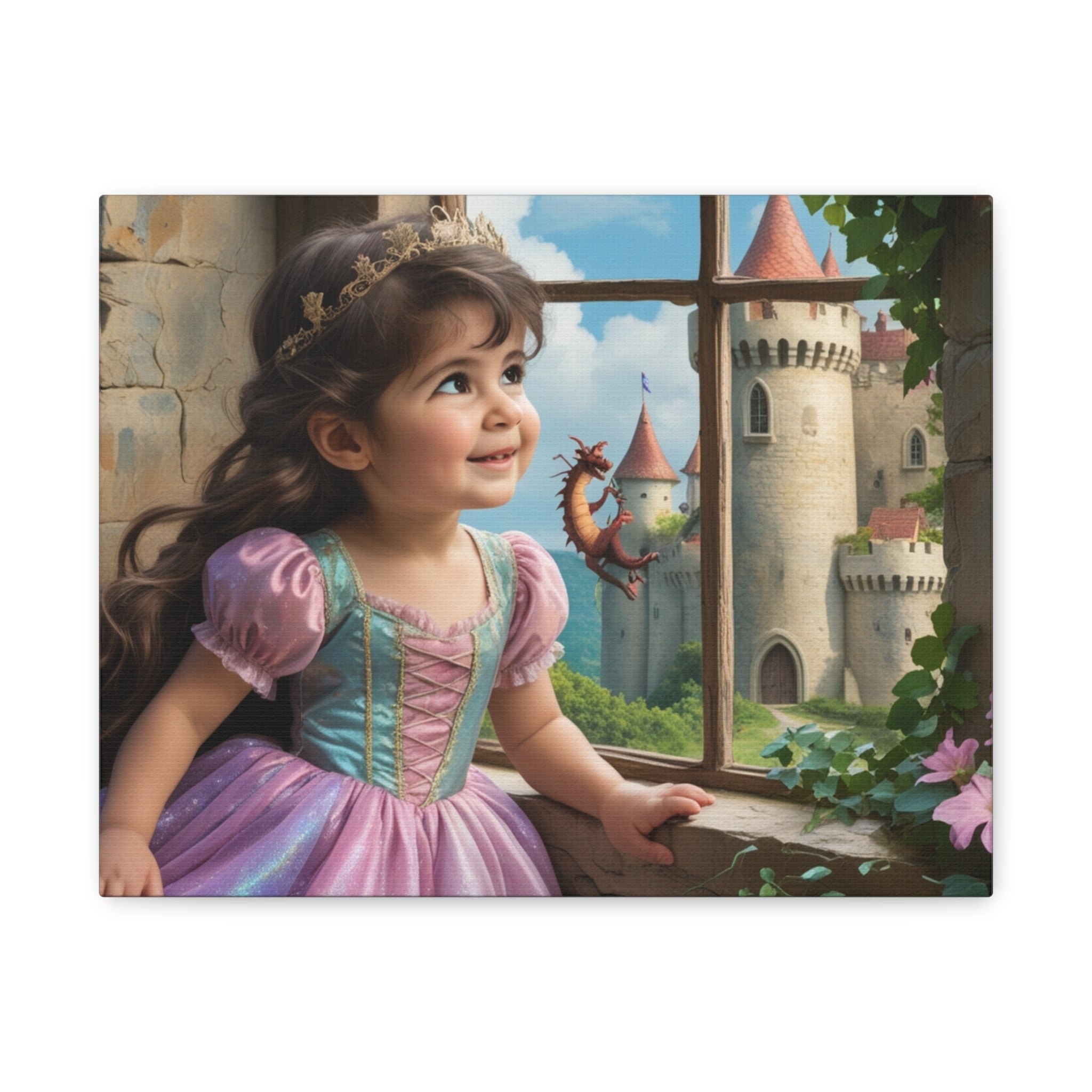 Personalized Fairy-Tale Child Likeness Portrait Canvas | Custom Nursery Wall Art, Stretched Matte Print